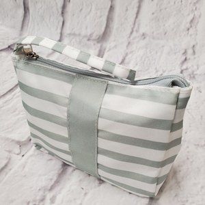 Travel bag Green & White Stripe with Wristlet